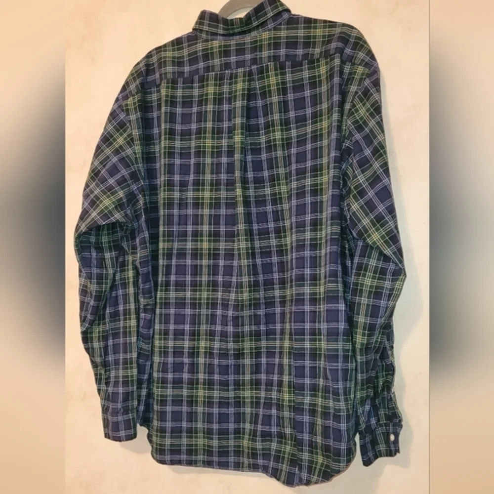 Polo Ralph Lauren Dress Shirt Mens XXL Blue Green Classic Fit Button Up VTG - Picture 3 of 4